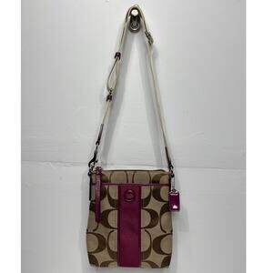 Coach Signature Women’s Stripe Shoulder Bag Crossbody